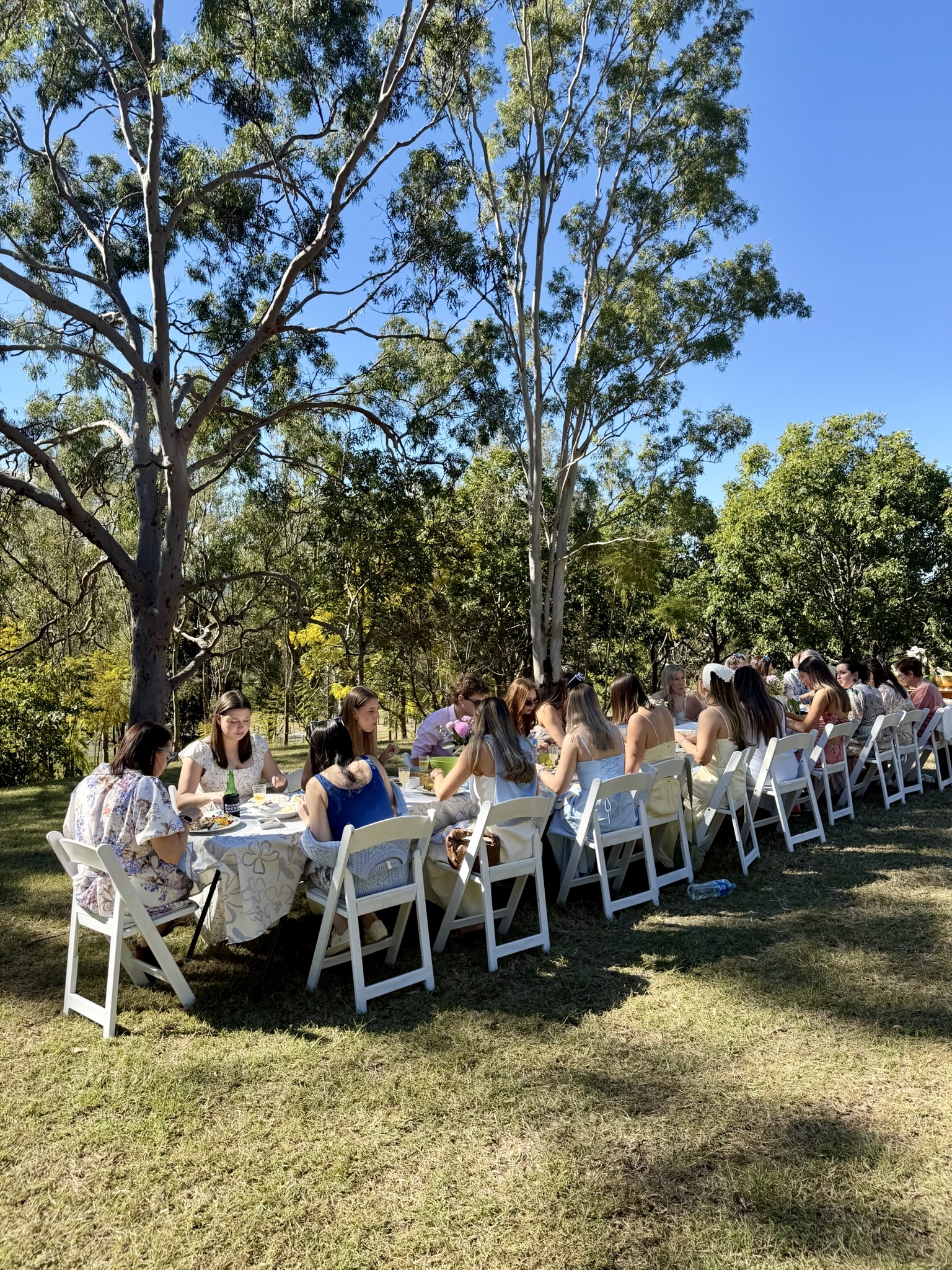 Guests gathered for an outdoor celebration at The Archer Retreat