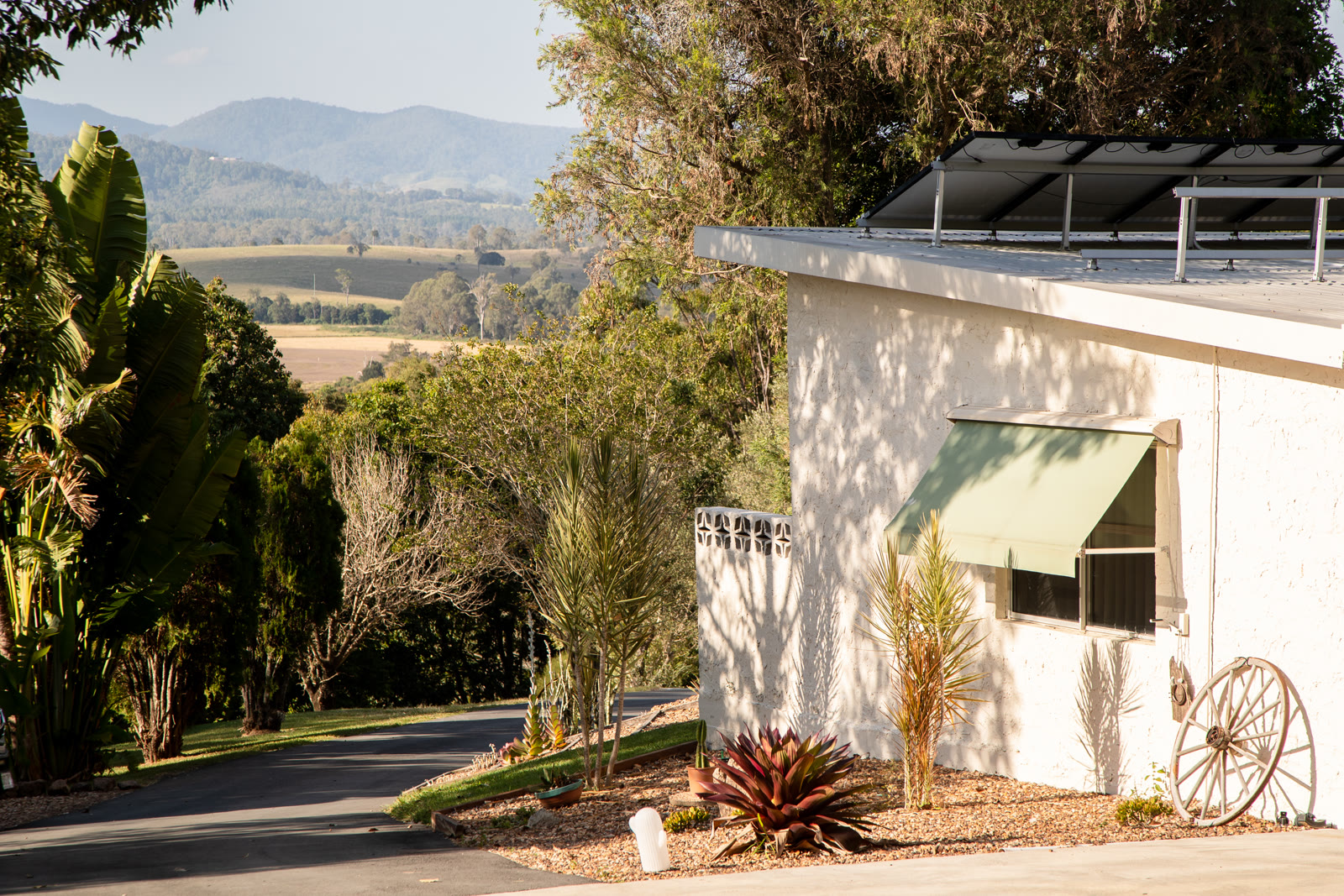 The Guesthouse exterior with views across the valley